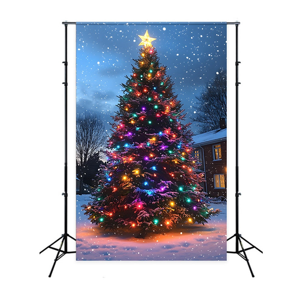 Christmas Snowflake Glowing Tree Backdrop UK RR8-127