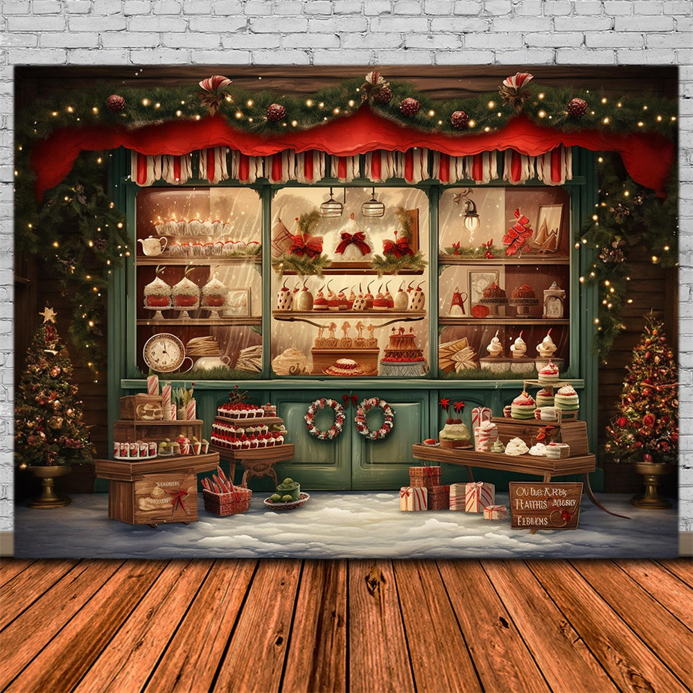 Christmas Festive Bakery Window Display Backdrop UK RR8-142