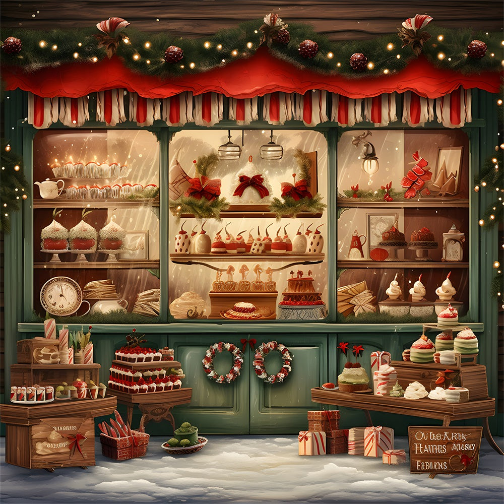 Christmas Festive Bakery Window Display Backdrop UK RR8-142