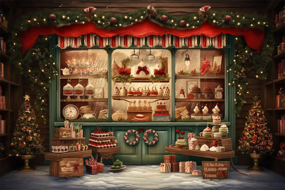 Christmas Festive Bakery Window Display Backdrop UK RR8-142