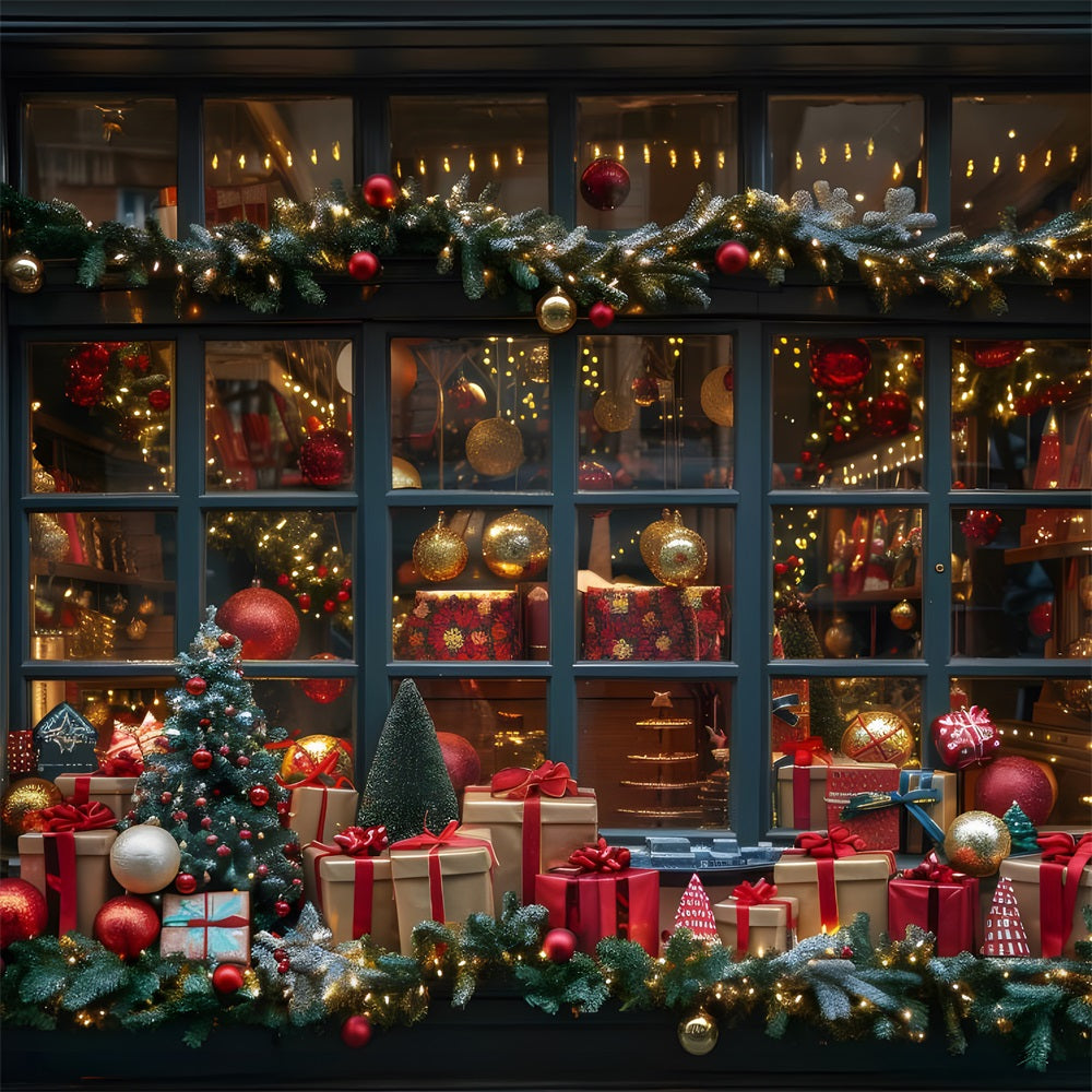 Christmas Gift Shop Window Display Backdrop UK RR8-147