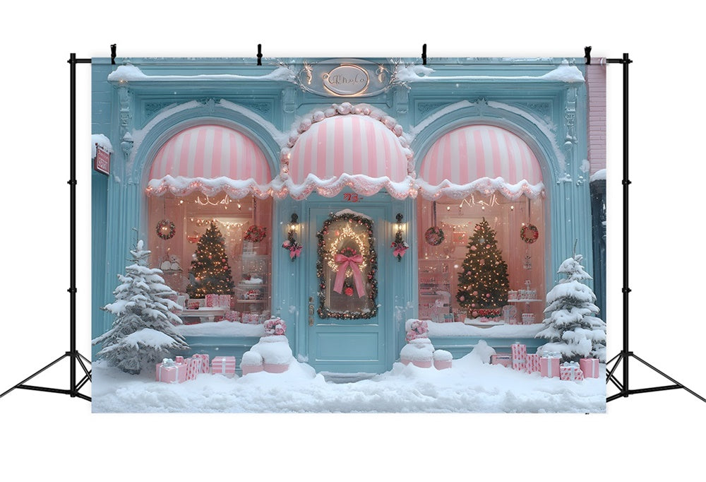 Christmas Whimsical Candy Storefront Backdrop UK RR8-150