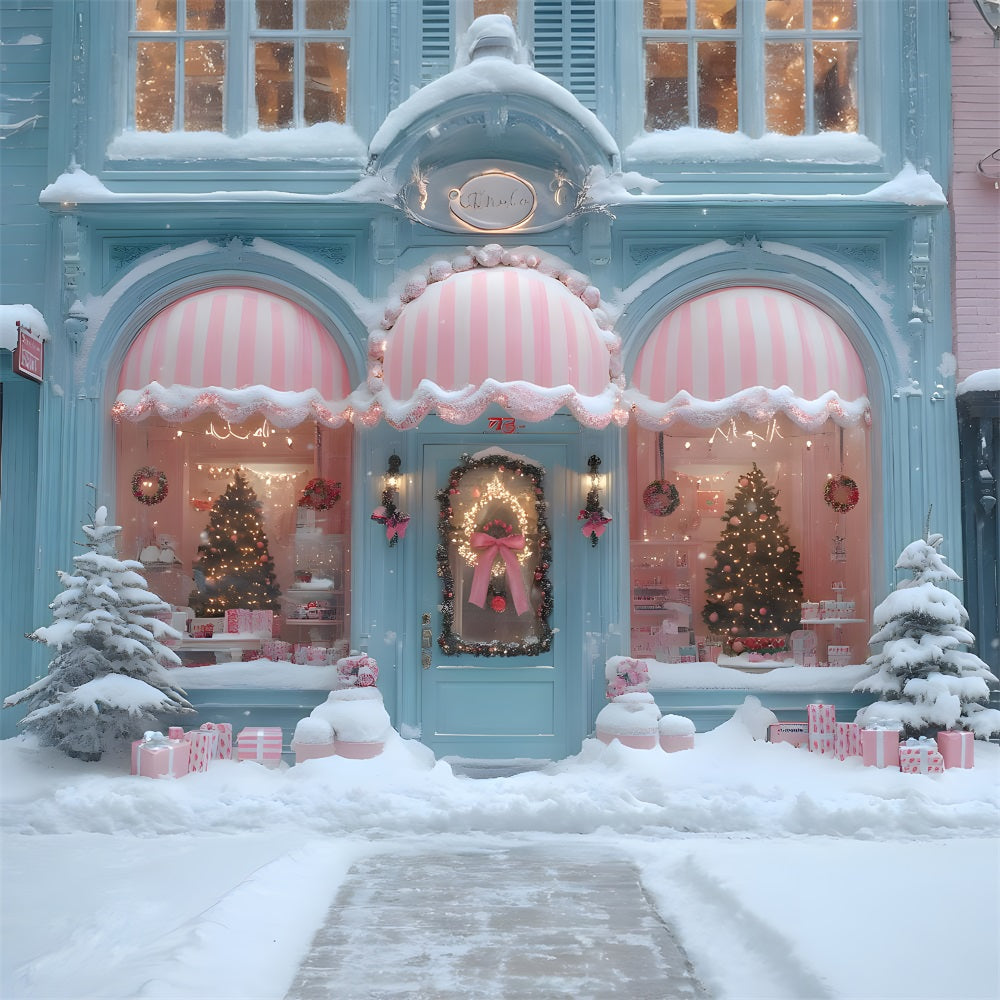 Christmas Whimsical Candy Storefront Backdrop UK RR8-150