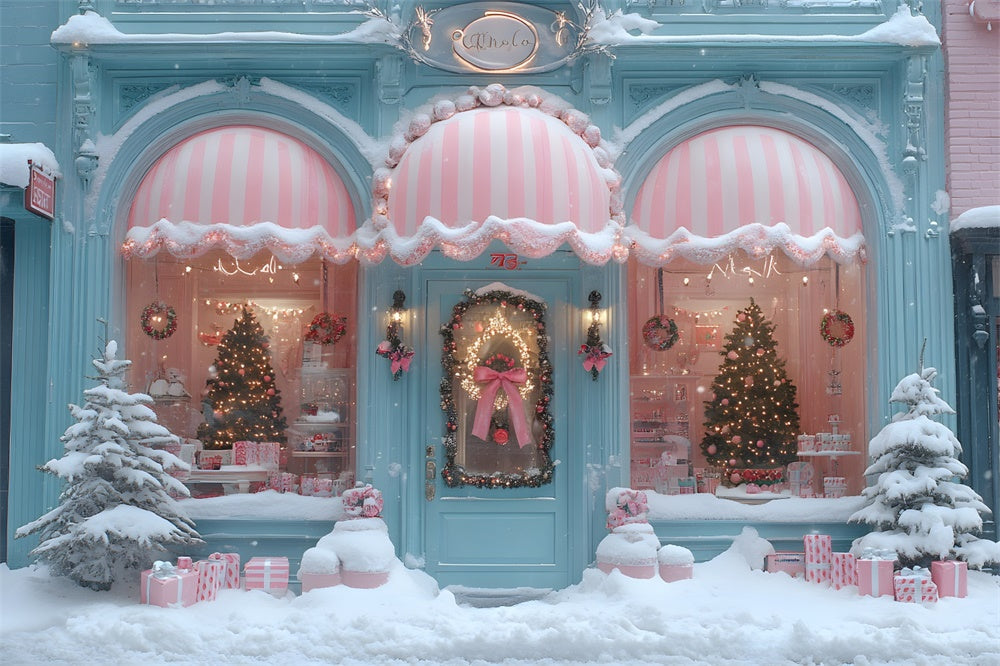 Christmas Whimsical Candy Storefront Backdrop UK RR8-150