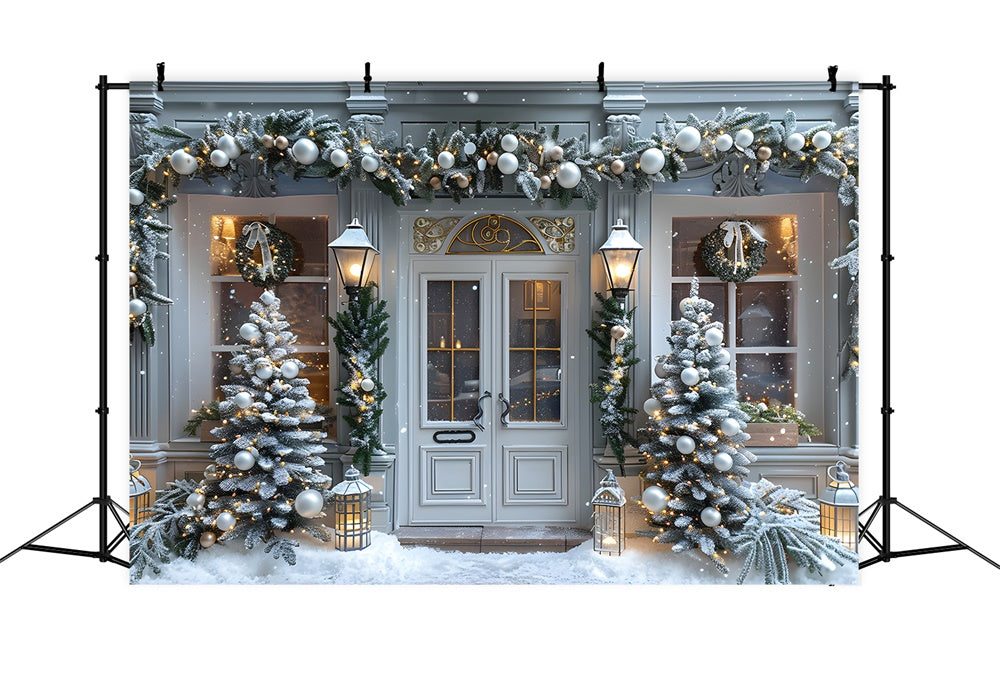 Christmas Balls Garland House Door Backdrop UK RR8-16