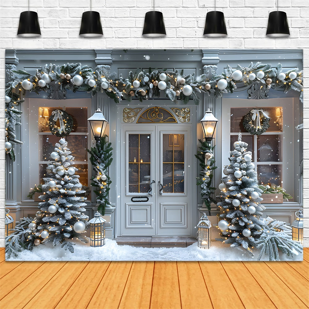 Christmas Balls Garland House Door Backdrop UK RR8-16