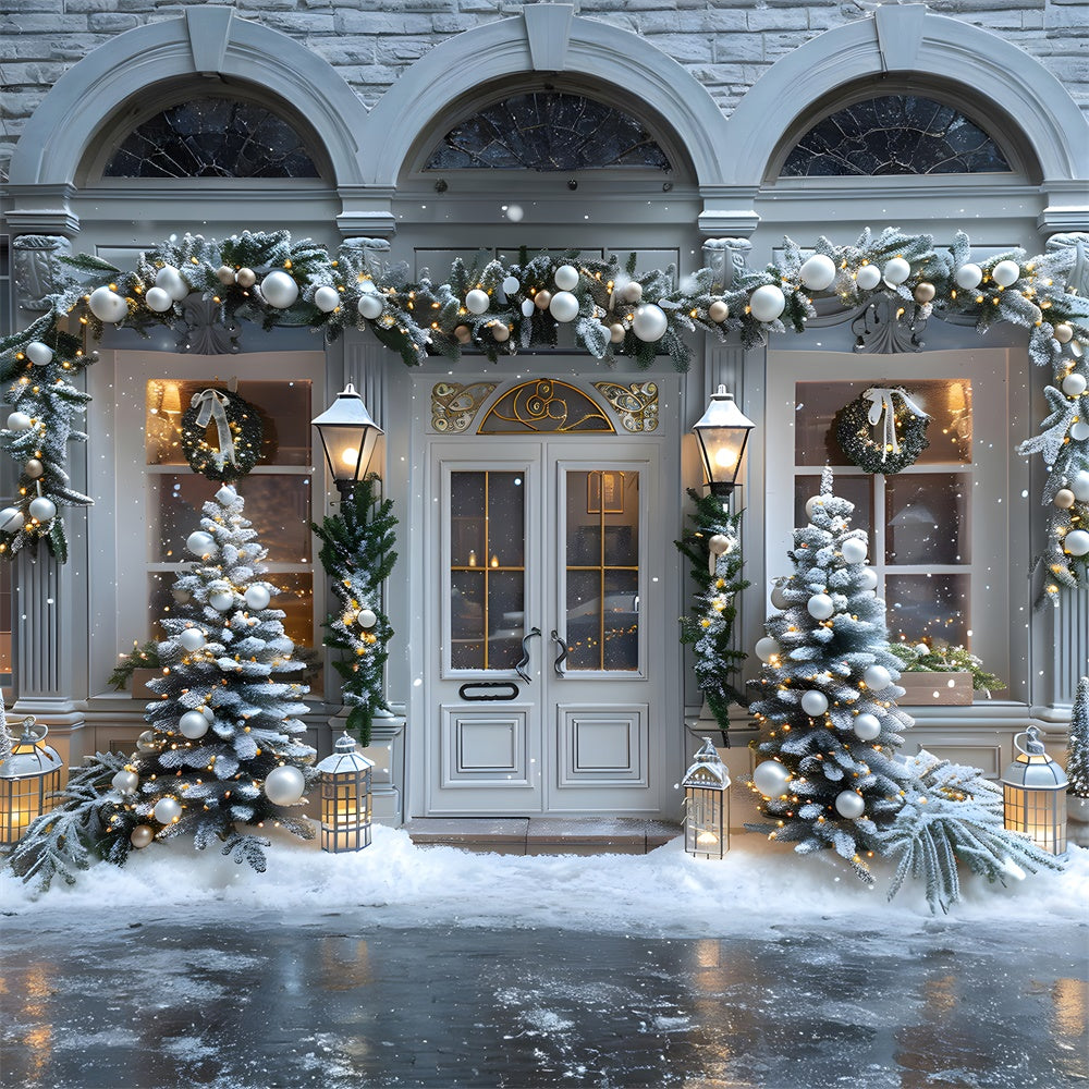 Christmas Balls Garland House Door Backdrop UK RR8-16