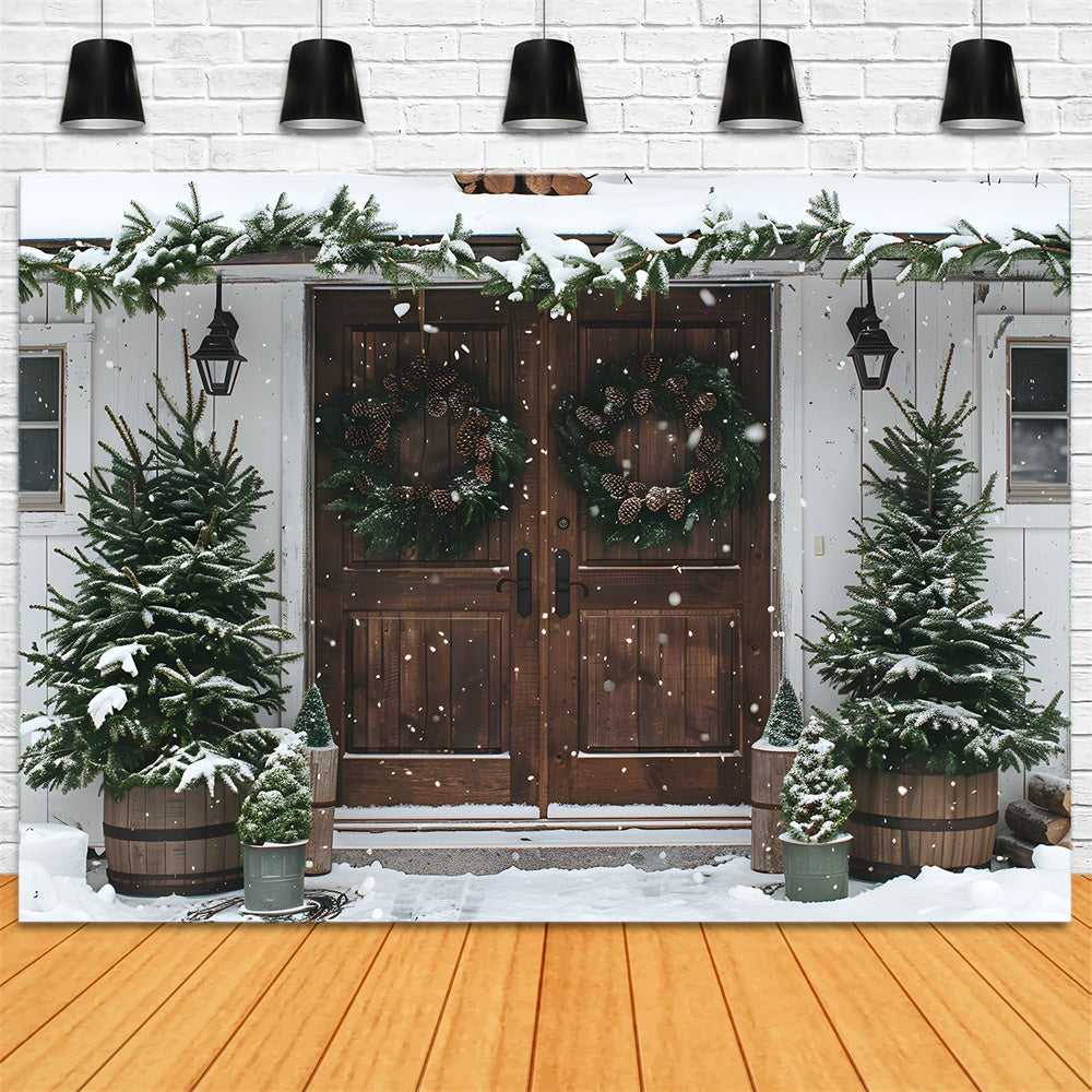 Christmas Snowflake Wooden Door Backdrop UK RR8-17