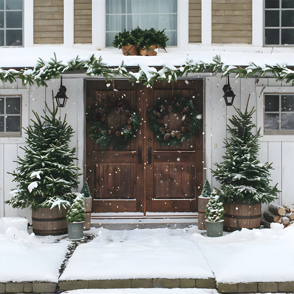 Christmas Snowflake Wooden Door Backdrop UK RR8-17