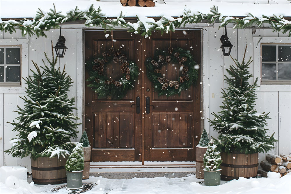 Christmas Snowflake Wooden Door Backdrop UK RR8-17