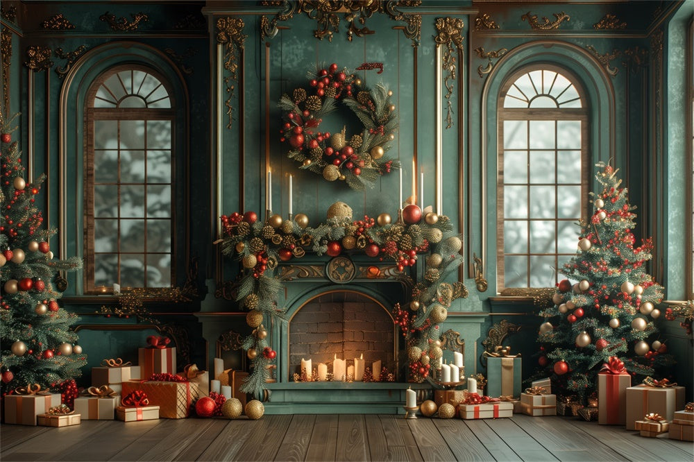 Christmas Grand Regal Living Room Backdrop UK RR8-170