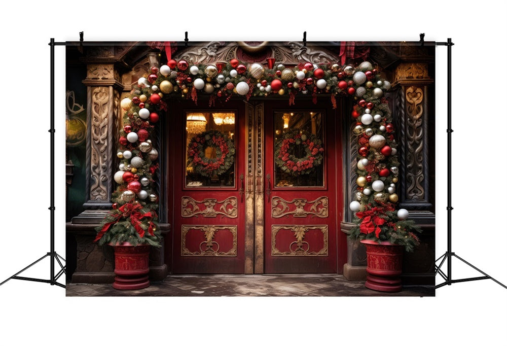 Christmas Arched Entrance Ornaments Backdrop UK RR8-176