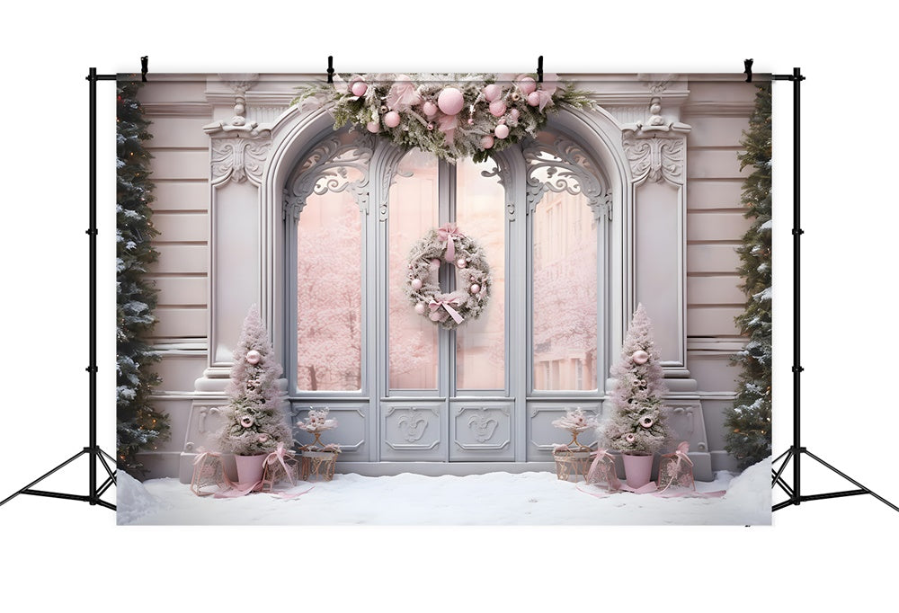 Christmas Pink Decorated Entrance Backdrop UK RR8-177