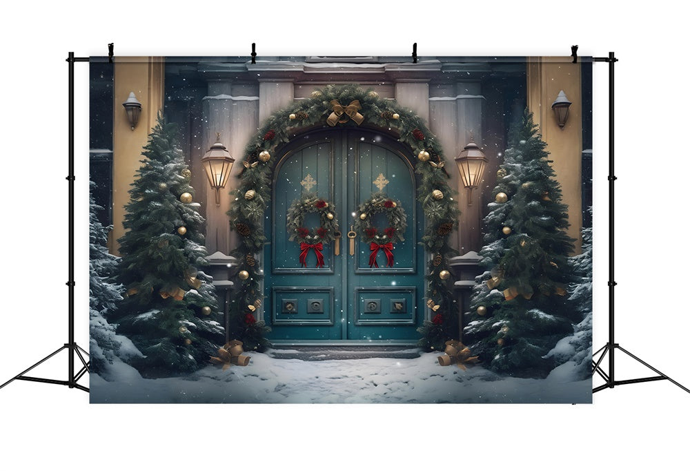 Christmas Grand Snowy Doorway Backdrop UK RR8-179