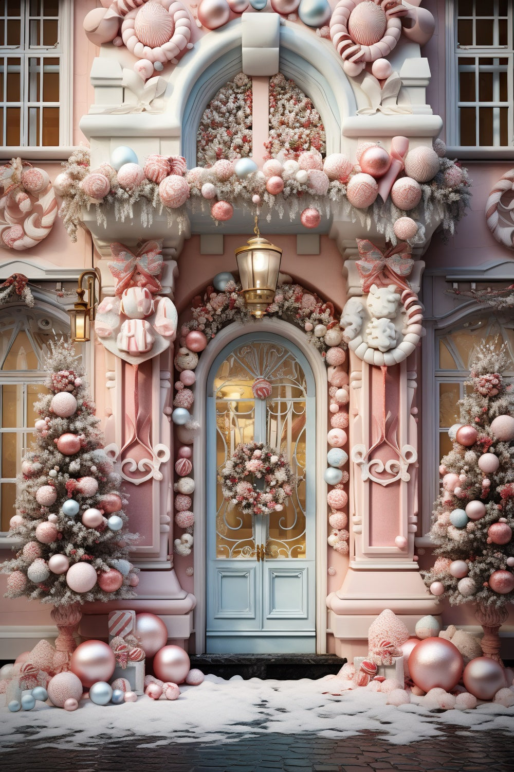 Christmas Whimsical Candyland Doorway Backdrop UK RR8-190