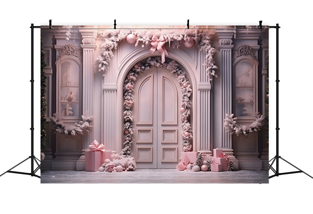 Christmas Elegant Pink Archway Backdrop UK RR8-193