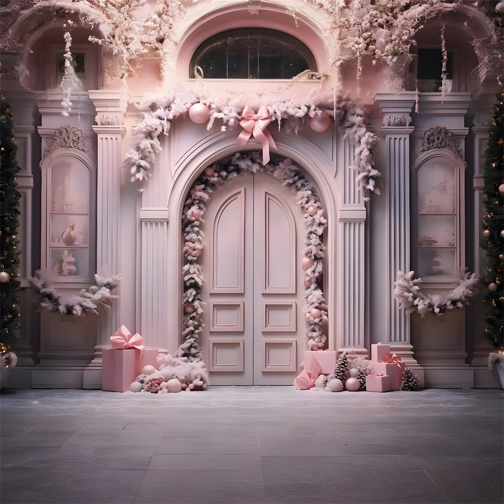 Christmas Elegant Pink Archway Backdrop UK RR8-193