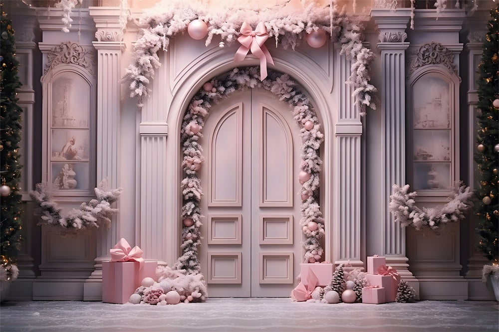 Christmas Elegant Pink Archway Backdrop UK RR8-193