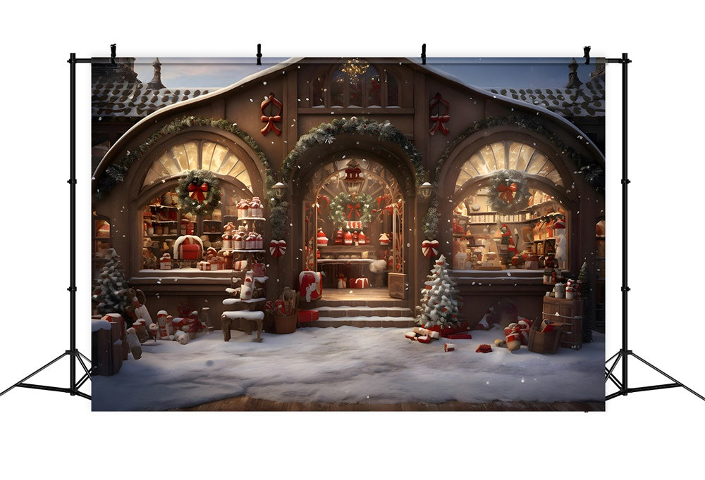 Christmas Candy Shop Window Display Backdrop UK RR8-196