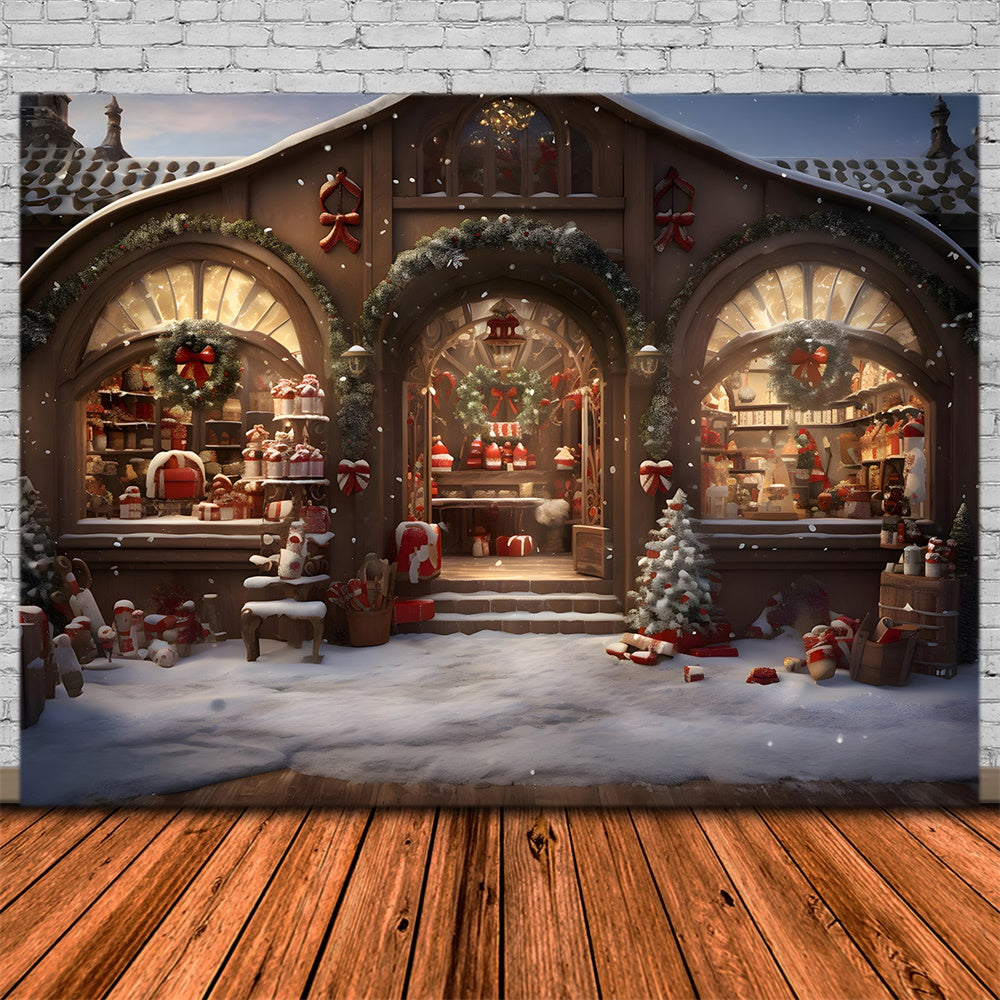 Christmas Candy Shop Window Display Backdrop UK RR8-196