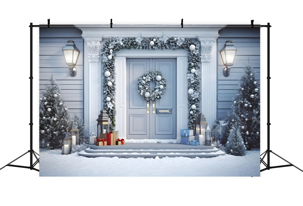 Christmas White Door Decorations Backdrop UK RR8-198