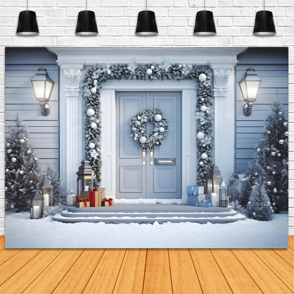 Christmas White Door Decorations Backdrop UK RR8-198