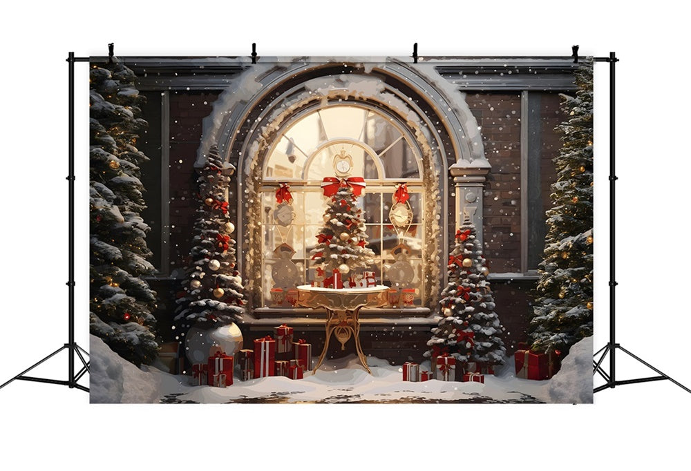 Christmas Elegant White Door Backdrop UK RR8-202