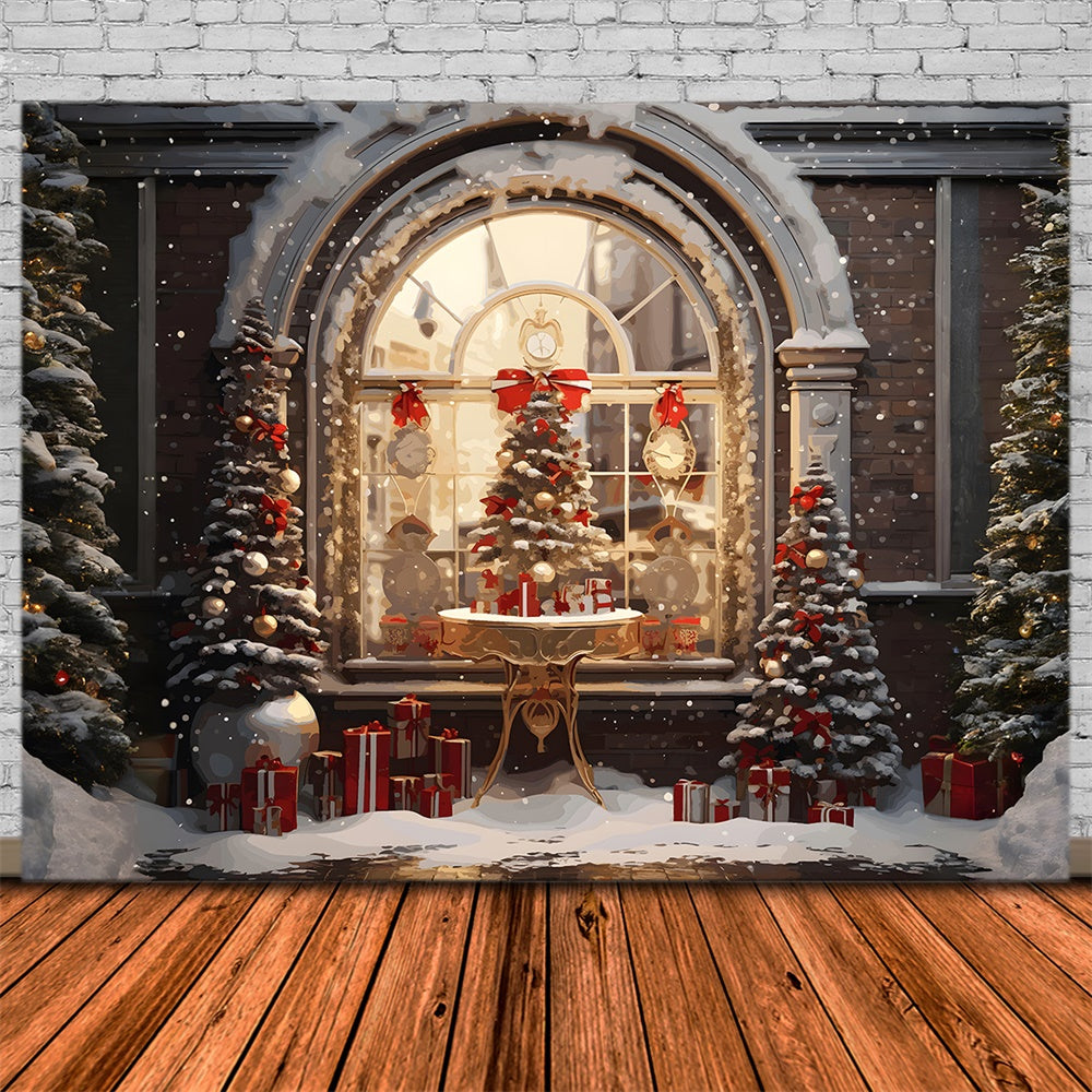 Christmas Elegant White Door Backdrop UK RR8-202