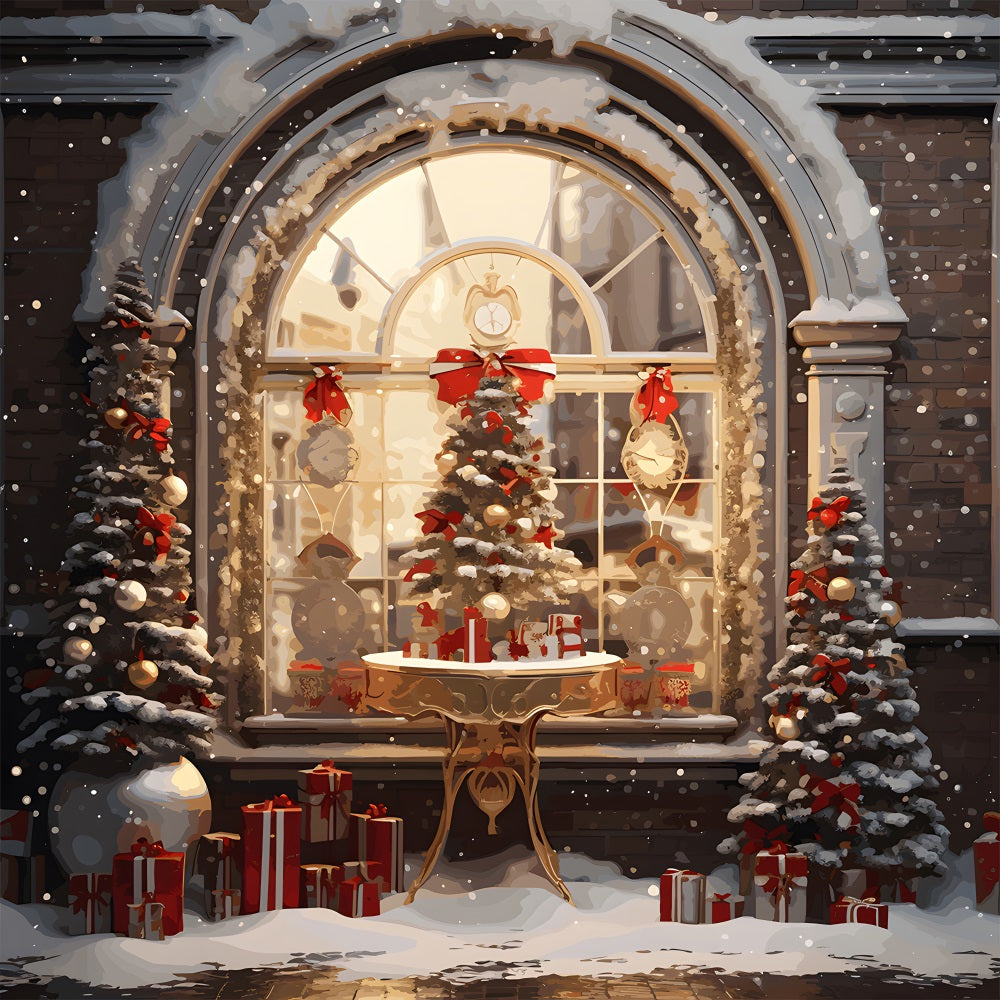 Christmas Elegant White Door Backdrop UK RR8-202