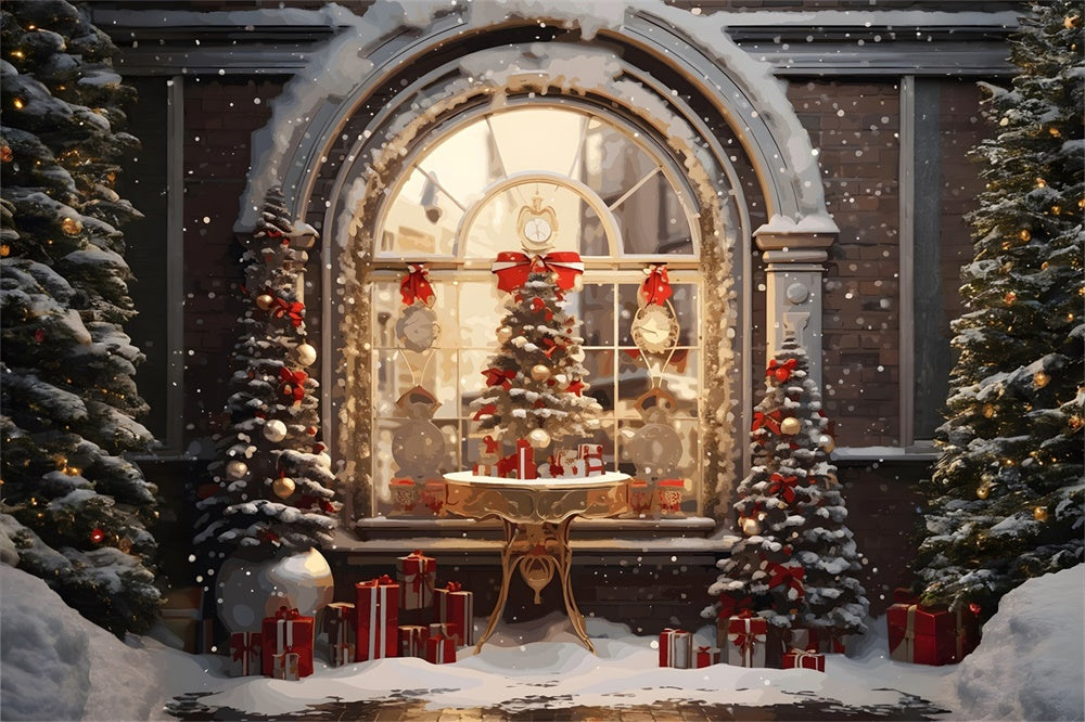 Christmas Elegant White Door Backdrop UK RR8-202