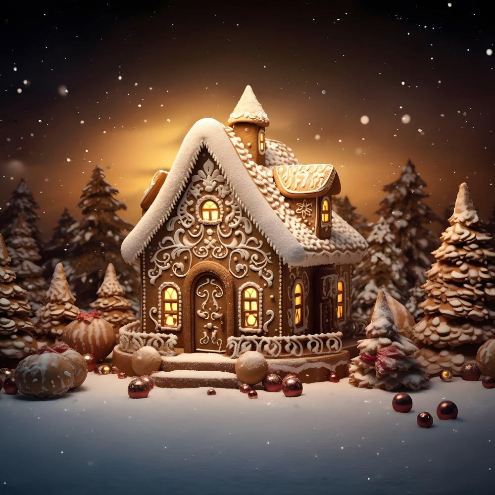 Christmas Enchanted Winter Barn Backdrop UK RR8-207