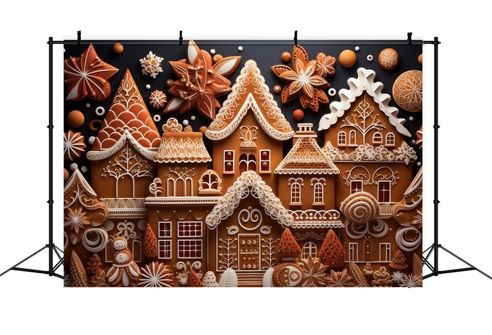 Christmas Gingerbread Candy Cottage Backdrop UK RR8-208