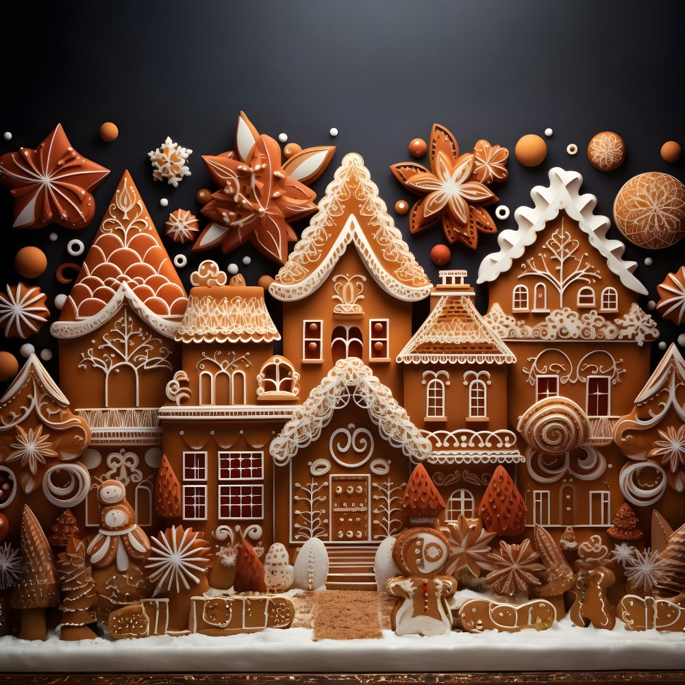 Christmas Gingerbread Candy Cottage Backdrop UK RR8-208