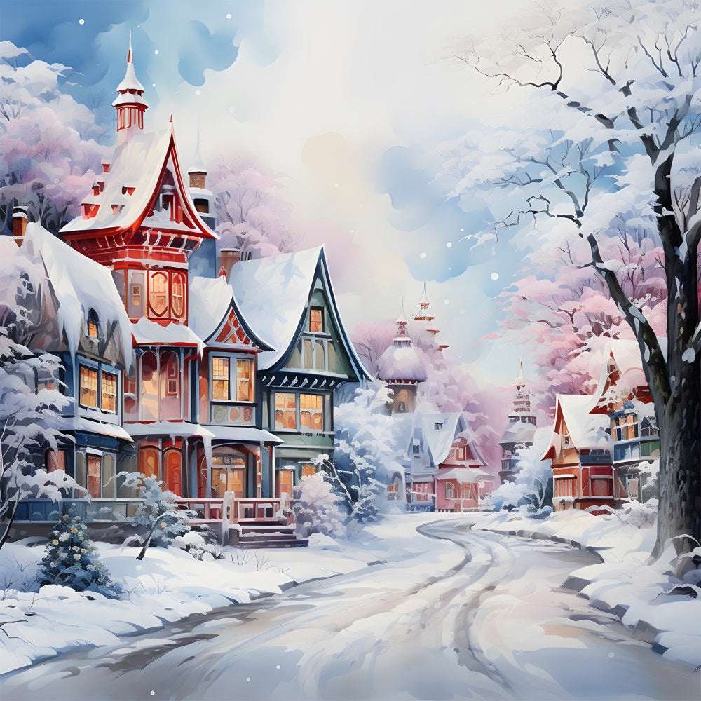 Christmas Gingerbread House Wonderland Backdrop UK RR8-209