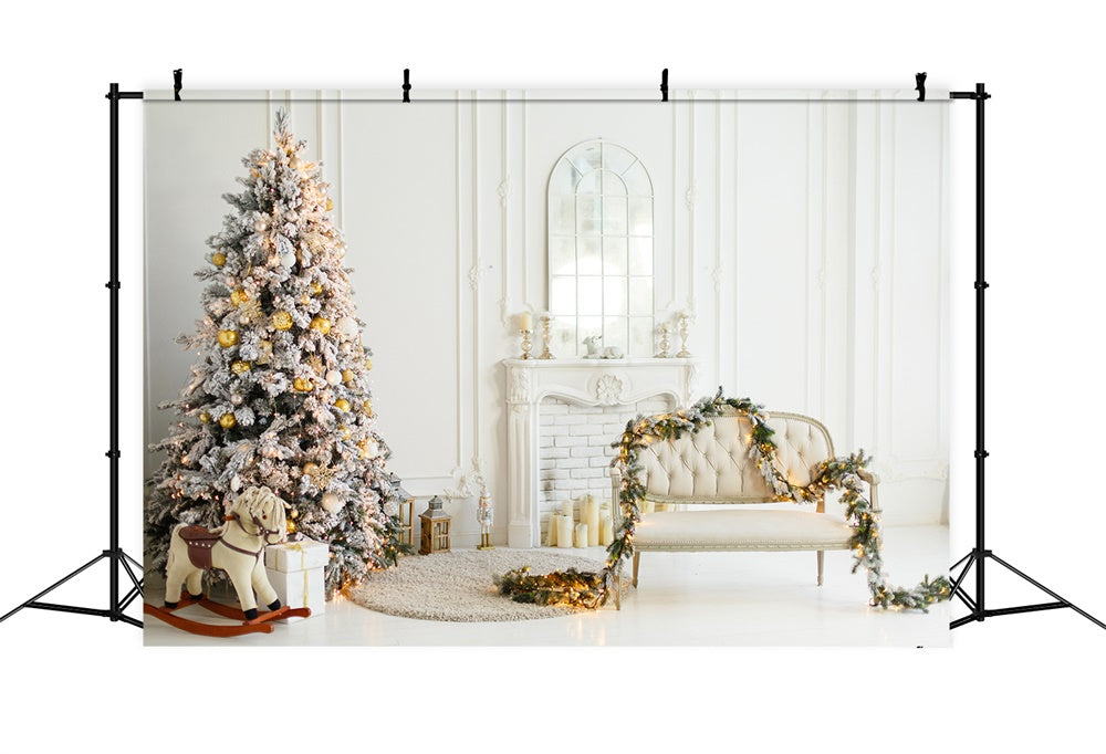 Christmas Simple Living Room Fireplace Backdrop UK RR8-220