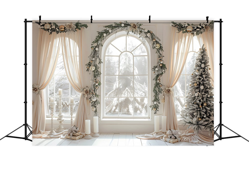 Christmas Elegant Window Curtains Backdrop UK RR8-222