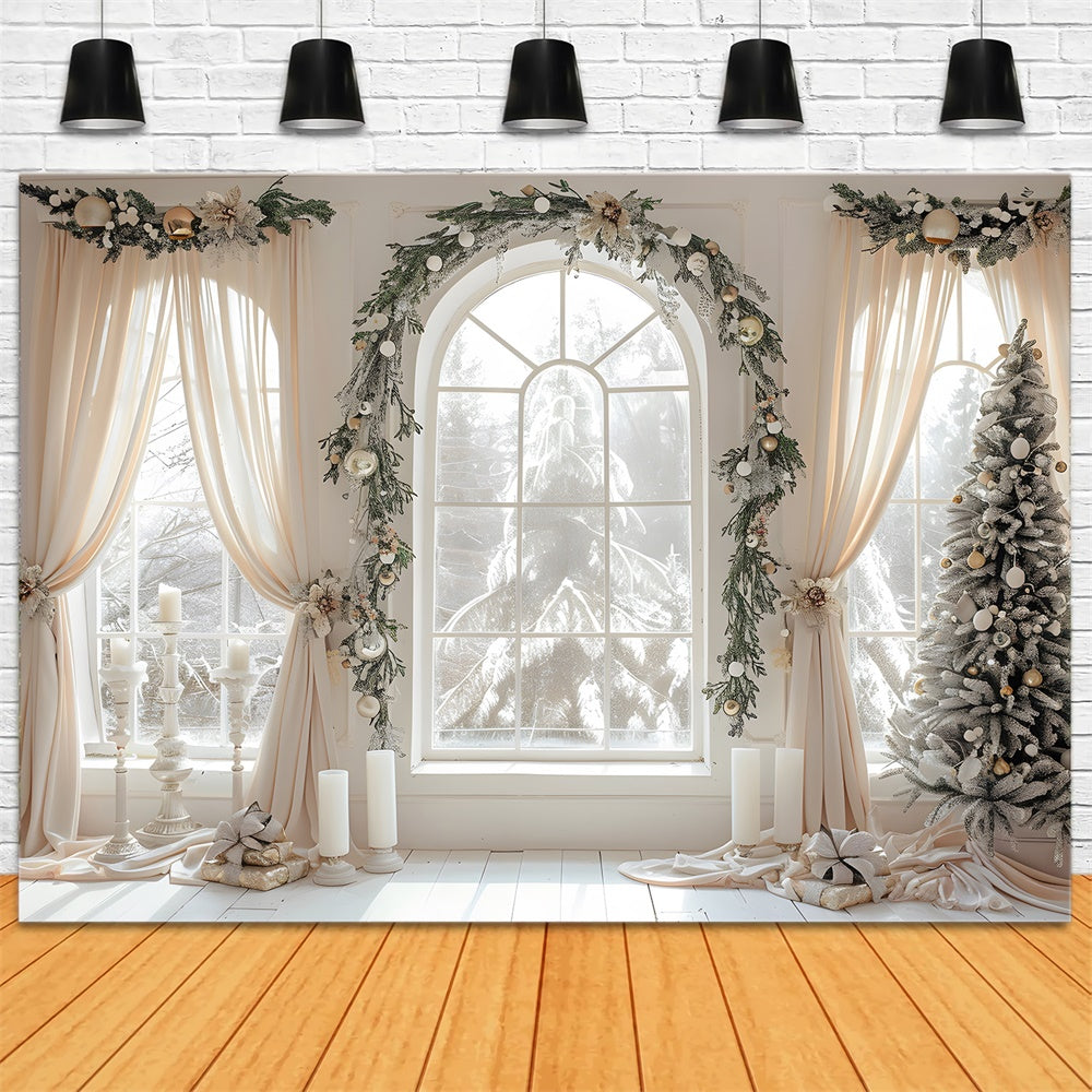 Christmas Elegant Window Curtains Backdrop UK RR8-222