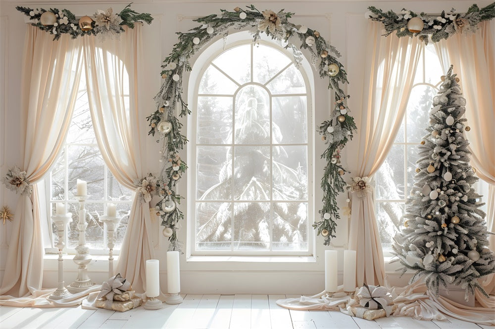 Christmas Elegant Window Curtains Backdrop UK RR8-222