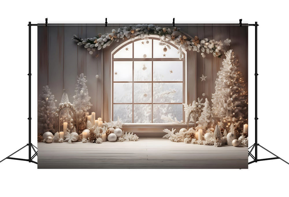 Christmas Elegant White Window Display Backdrop UK RR8-225