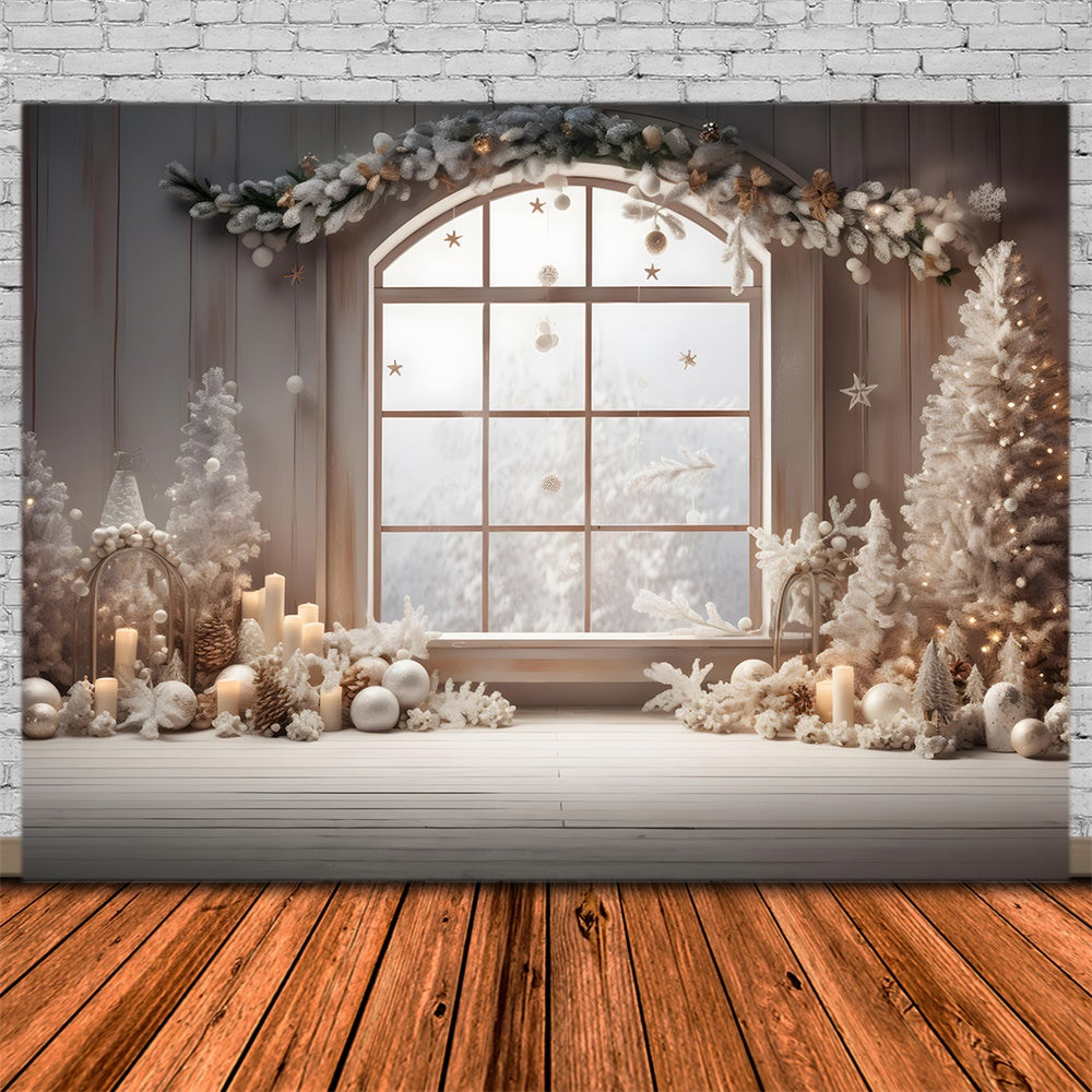 Christmas Elegant White Window Display Backdrop UK RR8-225