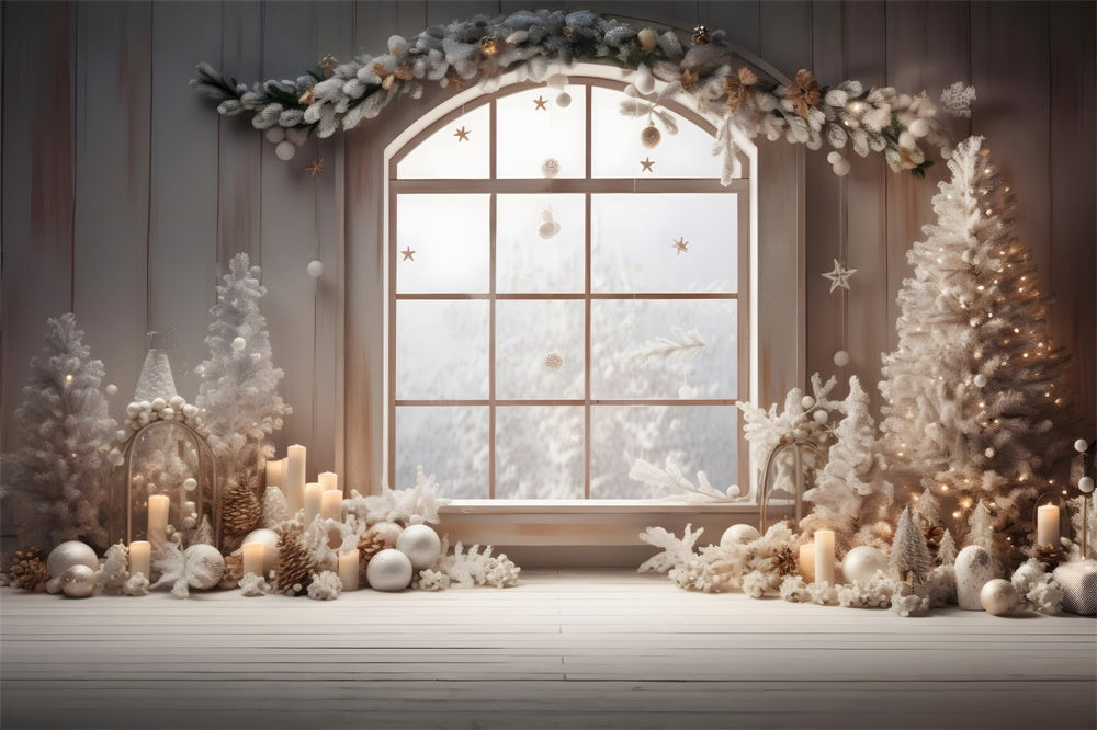 Christmas Elegant White Window Display Backdrop UK RR8-225