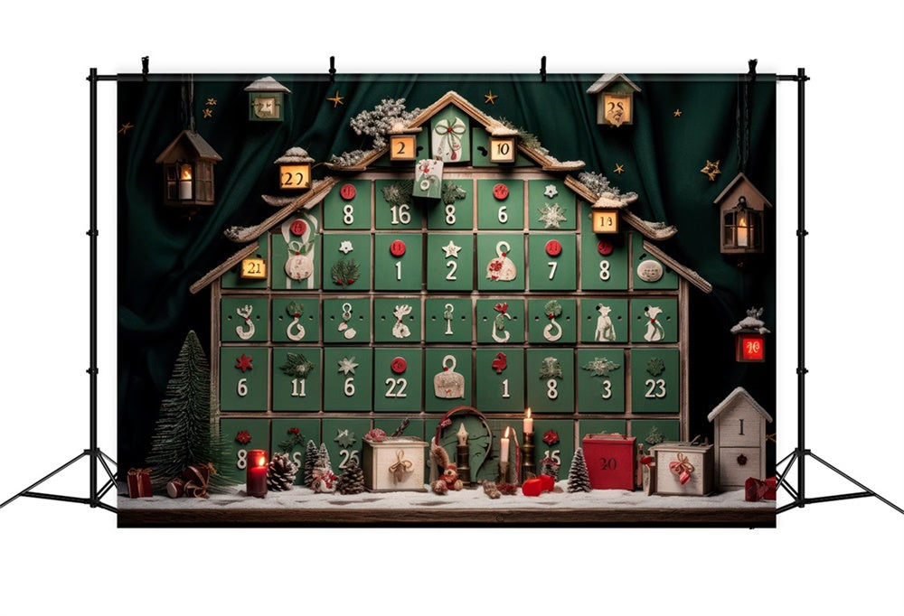 Christmas Advent Calendar Rustic Decor Backdrop UK RR8-226