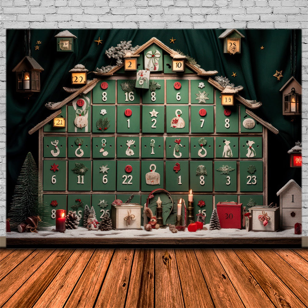 Christmas Advent Calendar Rustic Decor Backdrop UK RR8-226