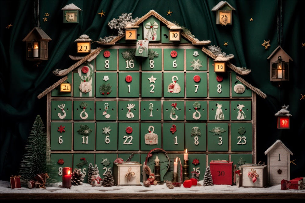 Christmas Advent Calendar Rustic Decor Backdrop UK RR8-226