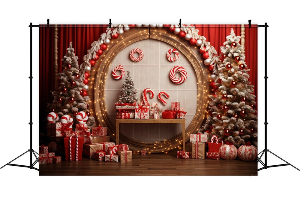 Christmas Festive Candy Cane Wonderland Backdrop UK RR8-228