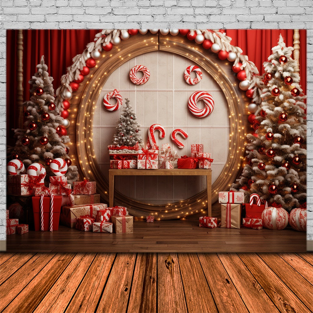 Christmas Festive Candy Cane Wonderland Backdrop UK RR8-228