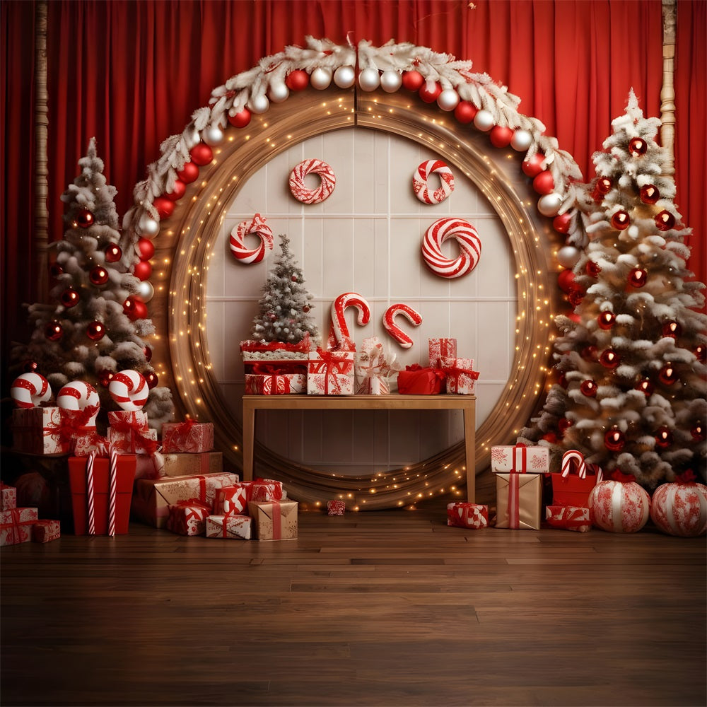 Christmas Festive Candy Cane Wonderland Backdrop UK RR8-228