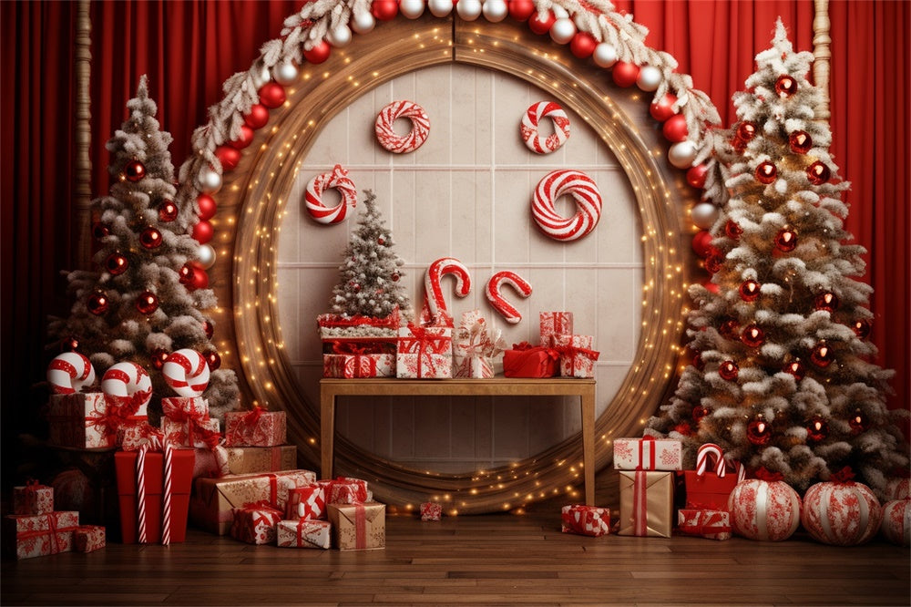 Christmas Festive Candy Cane Wonderland Backdrop UK RR8-228