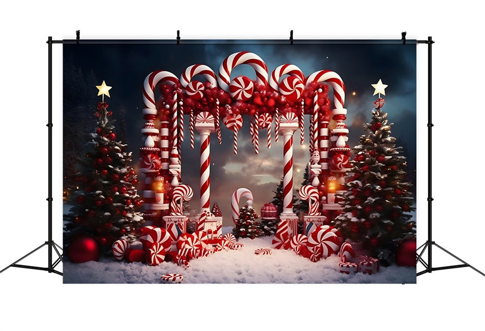 Christmas Whimsical Candy Cane Archway Backdrop UK RR8-229