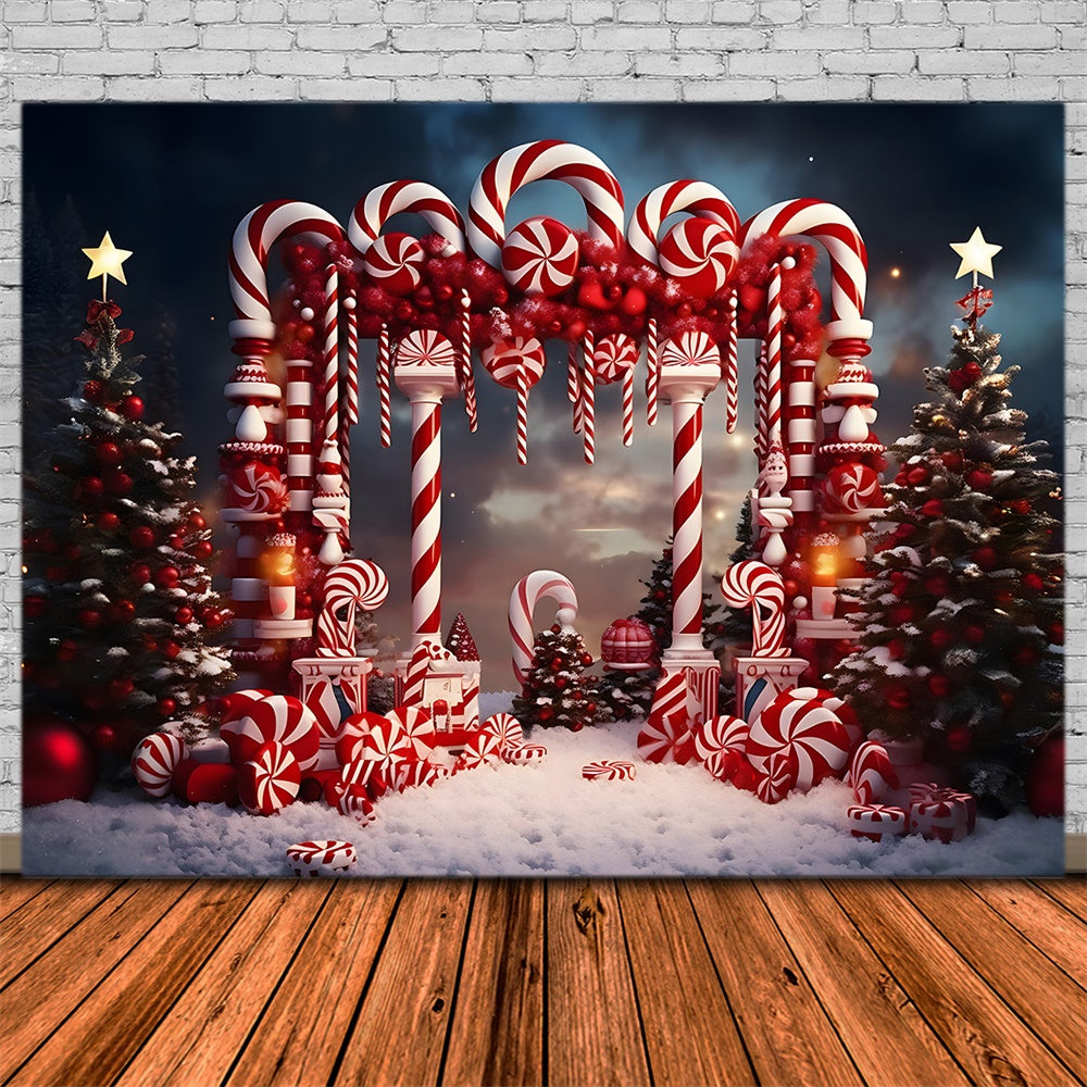 Christmas Whimsical Candy Cane Archway Backdrop UK RR8-229